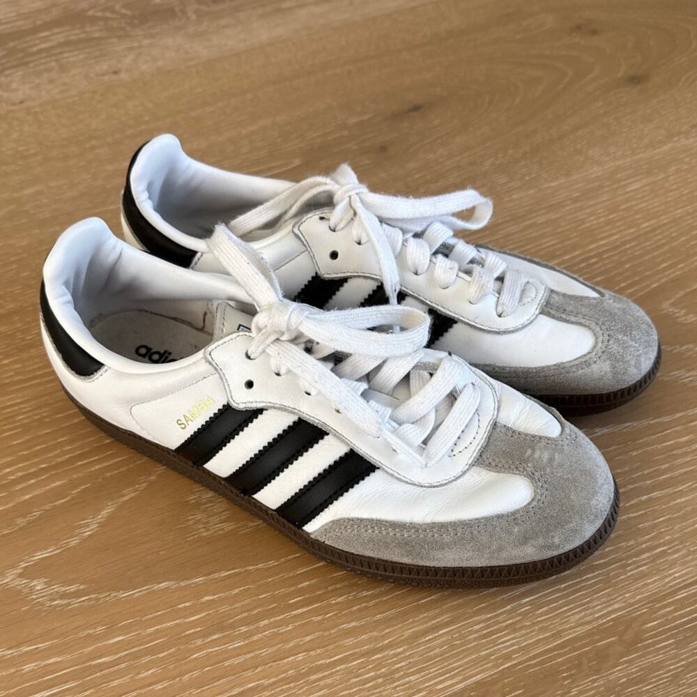 adidas Samba OG Sneakers Size 5 Womens in White Brown Grey